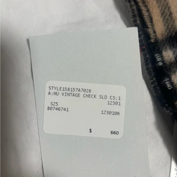 Burberry Beige and Black Check Scarf